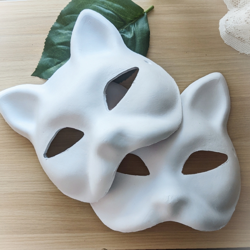 3x Unpainted Cat masks BNIP arts & crafts supplies DIY unfinished